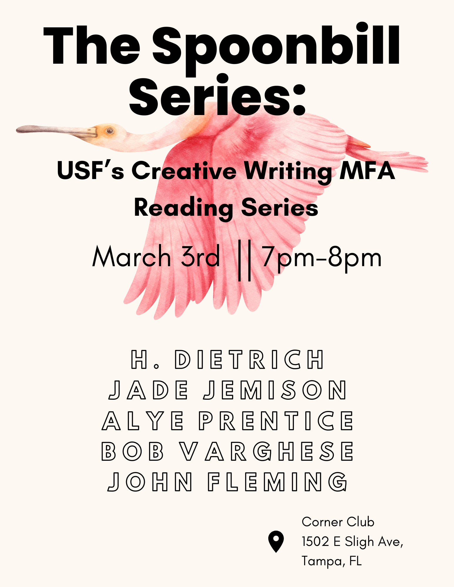 The Spoonbill Series March Flyer