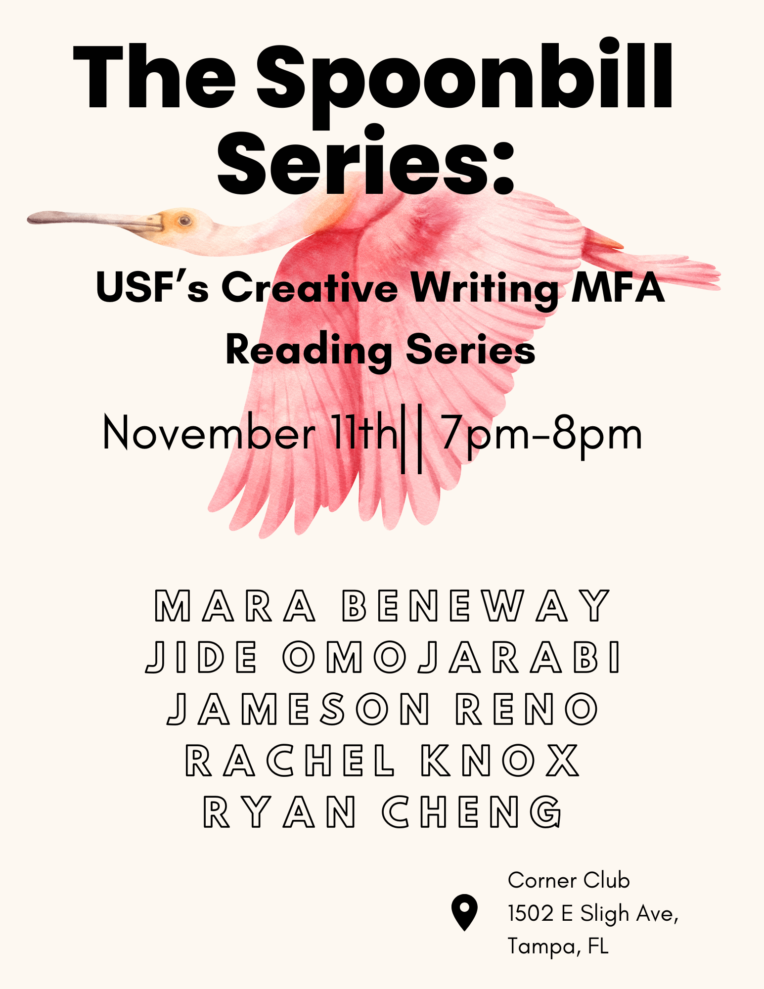 The Spoonbill Series November Flyer