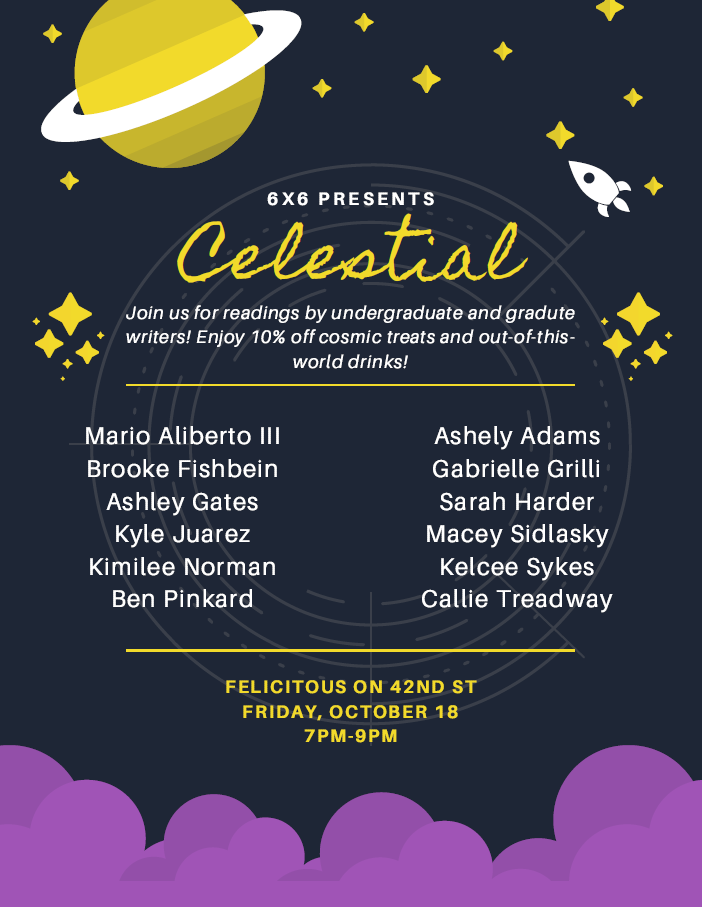 Flyer for 6x6: Celestial reading