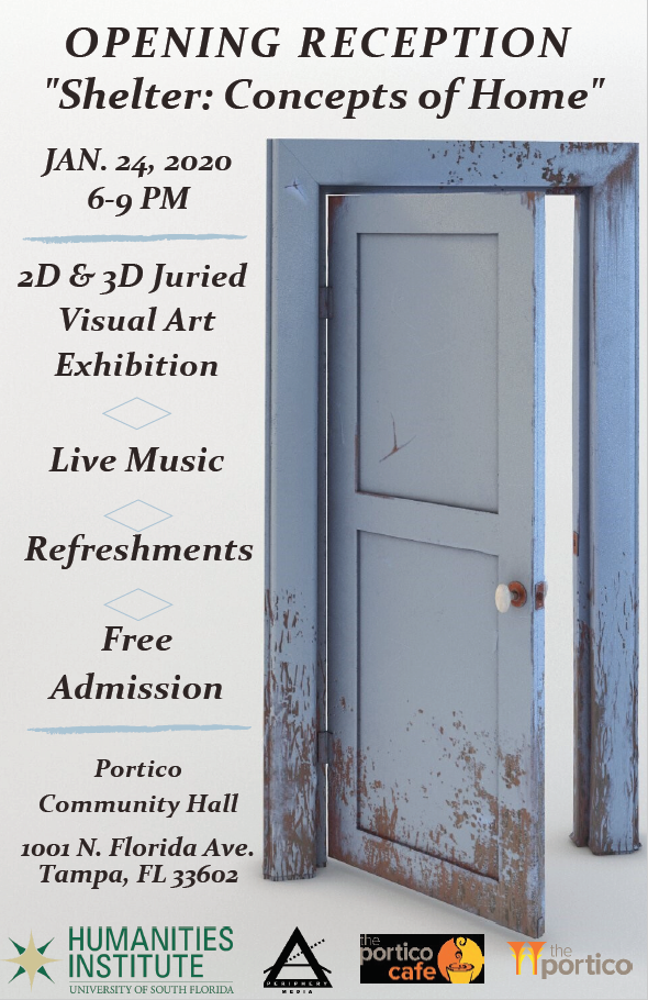 Flyer for Humanities Institute "Shelter" Event