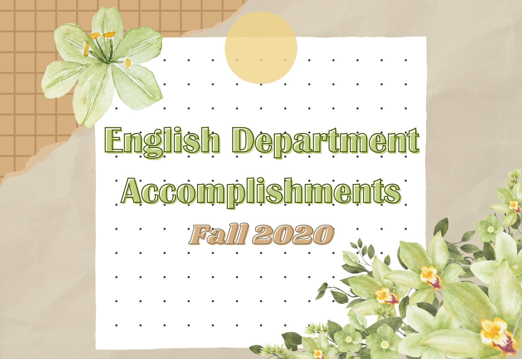 Fall 2020 English Department Accomplishments