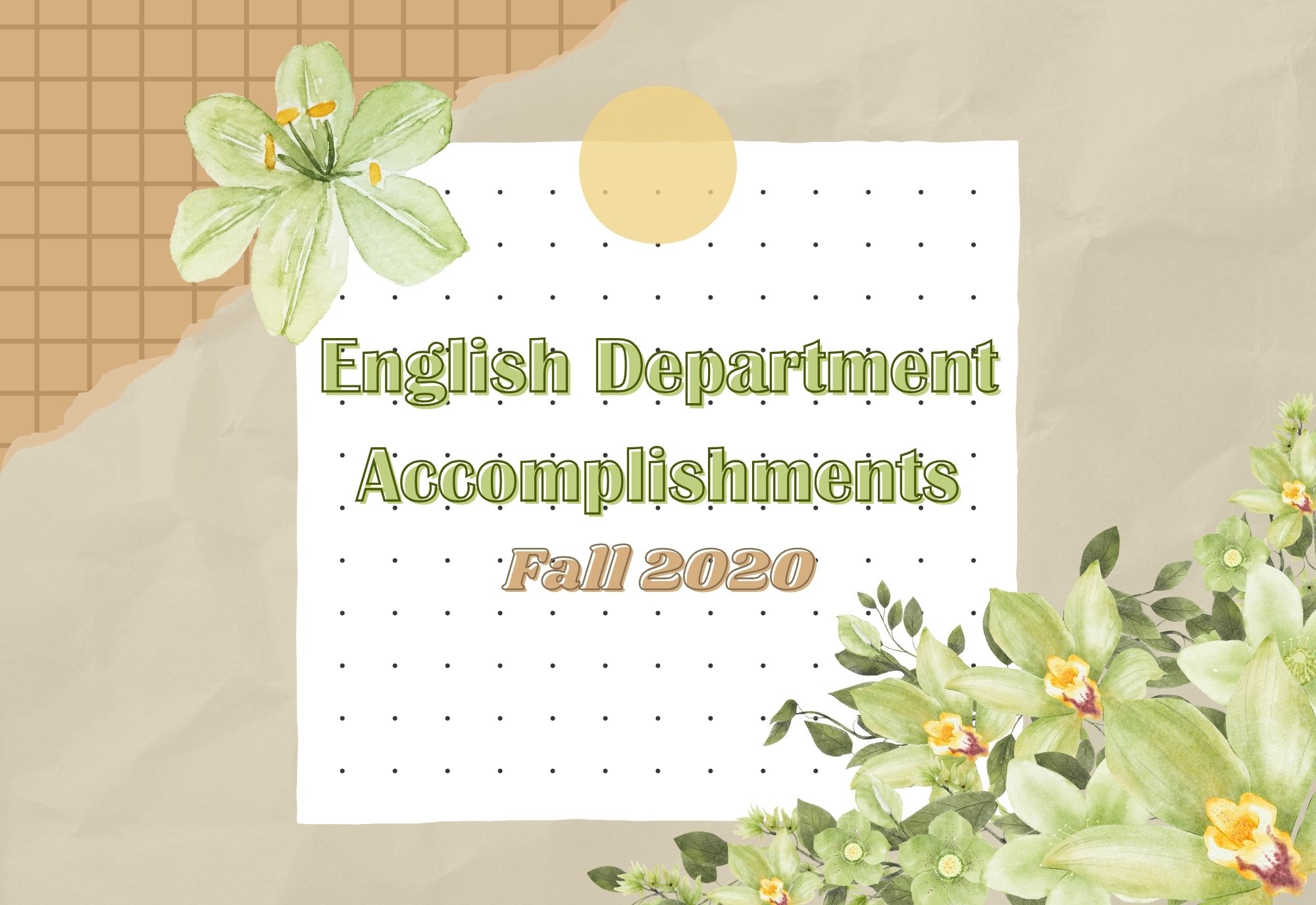 Fall 2020 English Department Accomplishments