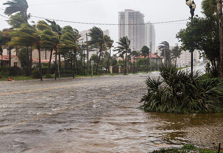 Streets in Southwest Florida flooded after Hurricane Irma hit in September 2017