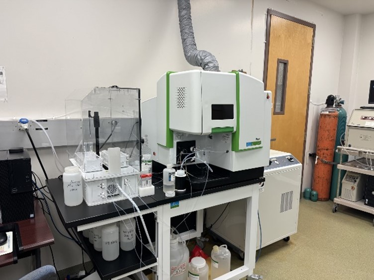 lab equipment against white wall. 
