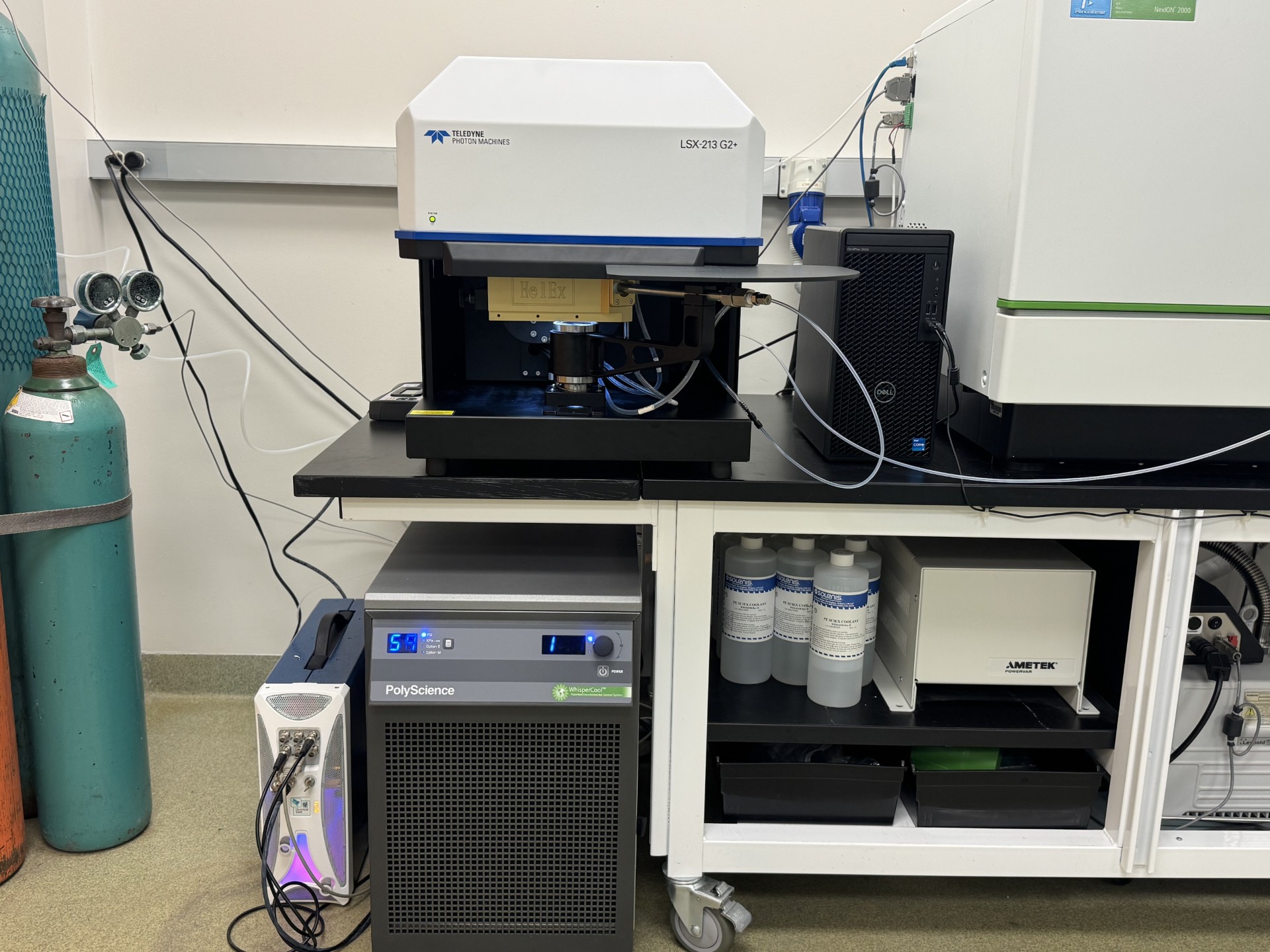 lab equipment against white wall. 
