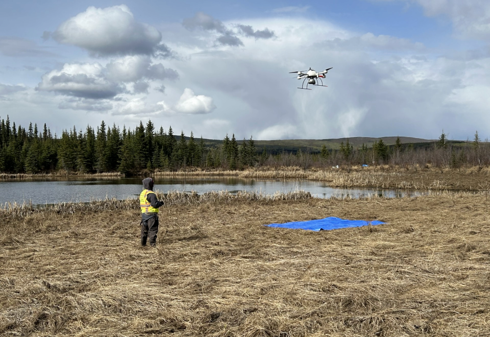 Student can be seen navigating a lidar device.