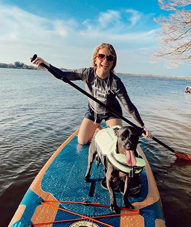 Jordan Dilena on a kayak