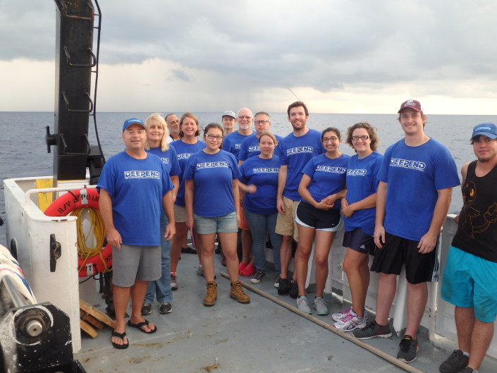 crew in blue t-shirts