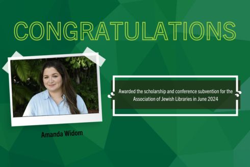 Amanda Widom wins Association of Jewish Libraries Conference Scholarship