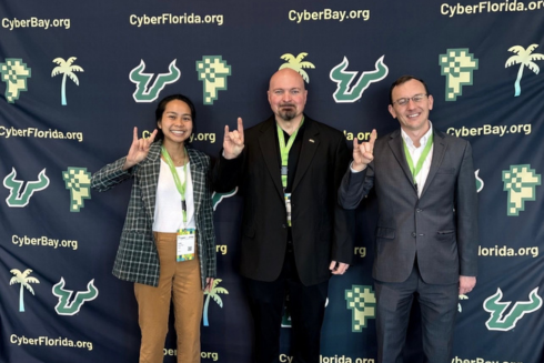 Dr. Gary at the CyberBay Event 2026 with 2 others