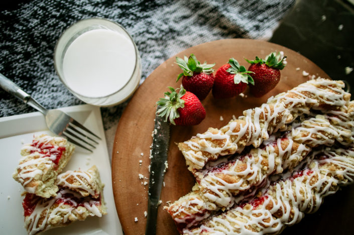 pastries with strawberries