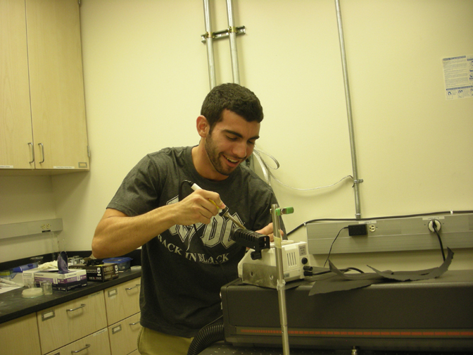 Student in lab