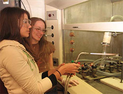 students working with lab equipment