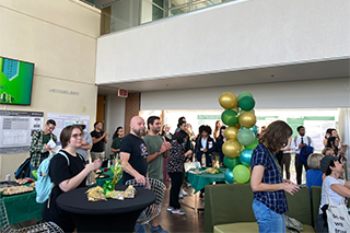 Attendees in the poster event