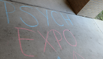 Psych Expo written on the ground