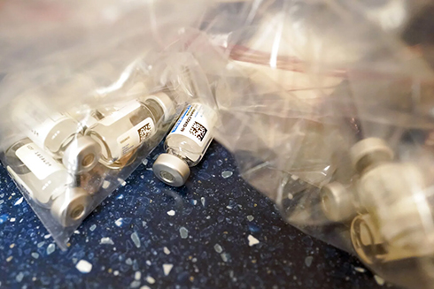 Empty vials of the Johnson & Johnson's one-dose COVID-19 vaccine