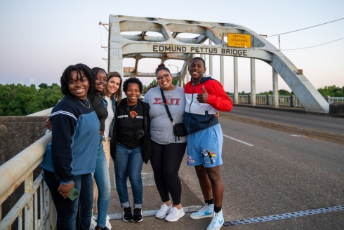 Edmund Pettus Bridge in Selma, Ala., a National Historic Landmark and iconic image associated with the Civil Rights Movement. (Photo courtesy of Ta'Bria Snowden)
