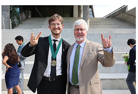 Matheus Ivanesciuc and his mentor Dean Charles Adams