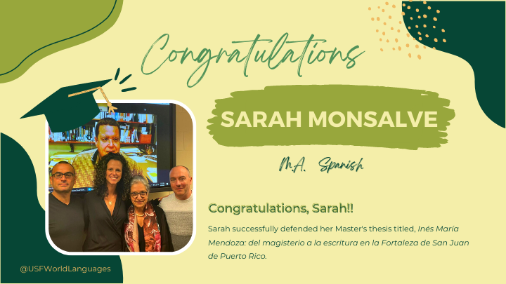 Sarah Monsalve defends her Master's Thesis