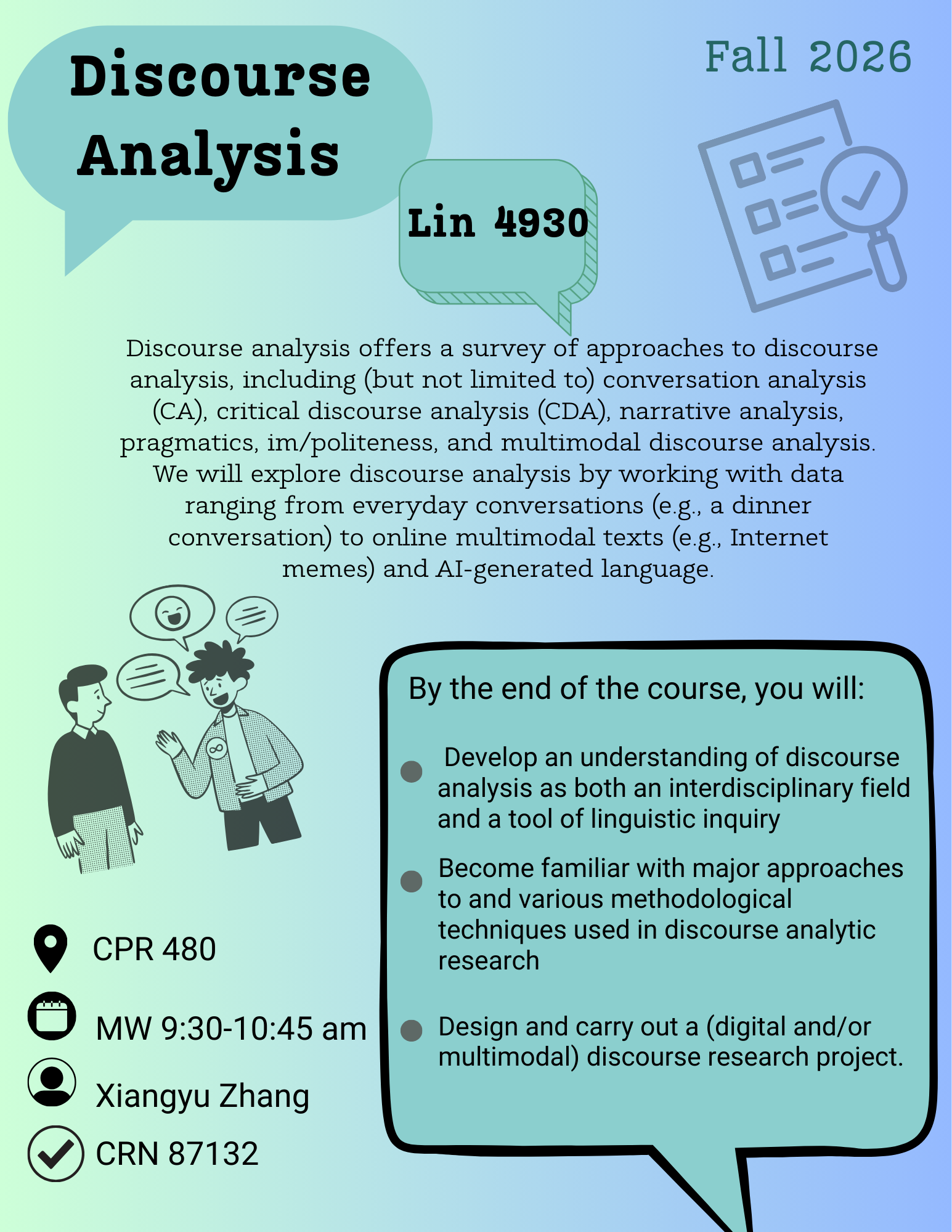 LIN 4930 fall 26 course flyer