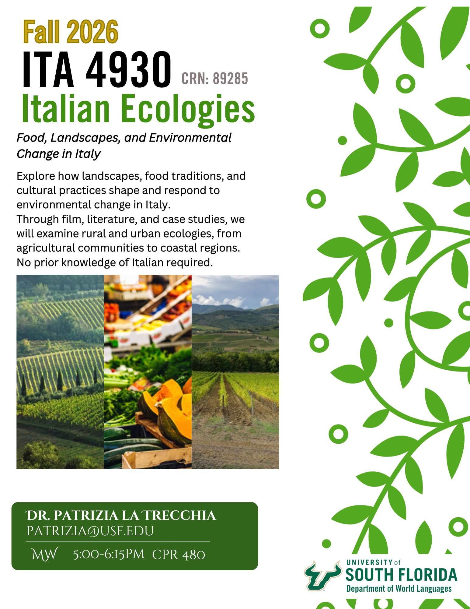 ITA 4930 course flyer Fall 2026