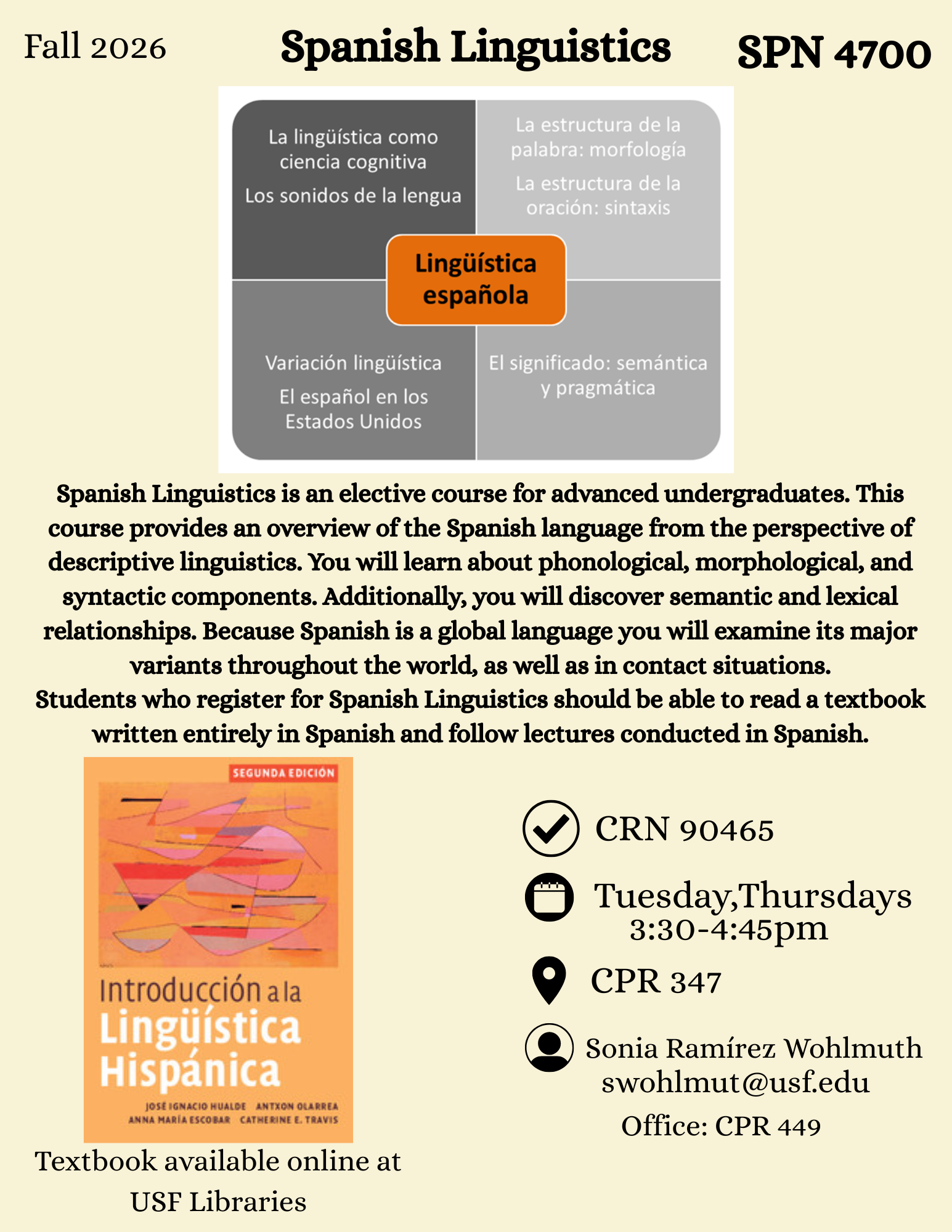 SPN 4700 Fall 26 Course Flyer