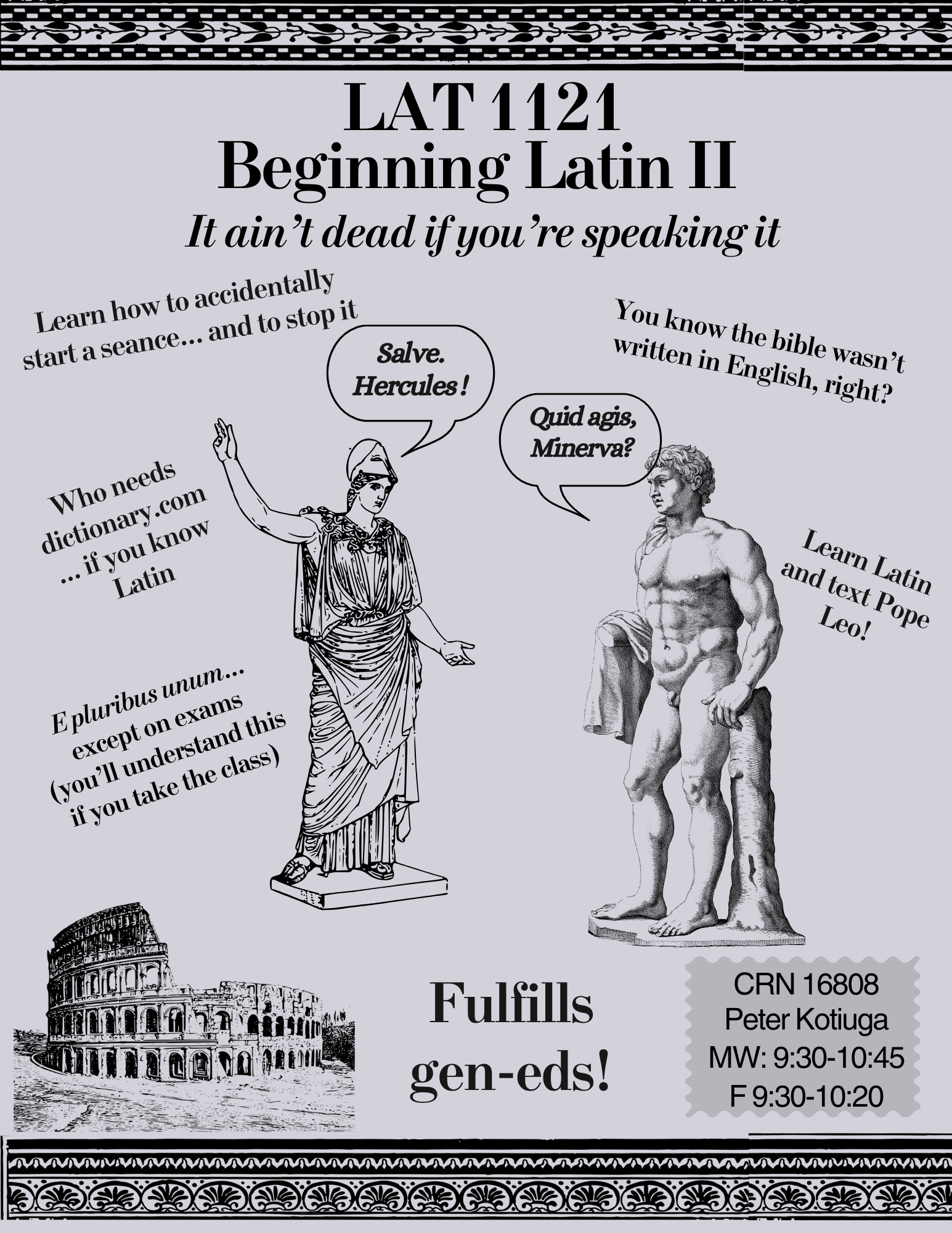 Beginning Latin II Course Flyer