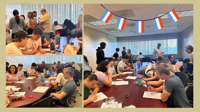 Faculty and students at the September La Table Française. Show