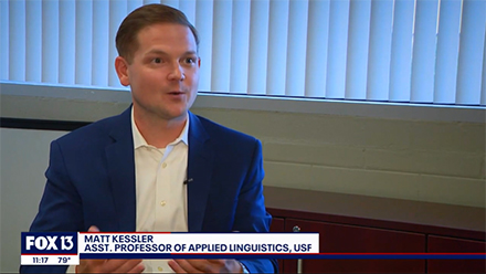 FOX 13 Features Dr. Matthew Kessler, Applied Linguistics Professor, Unpacking the Role of AI in Education