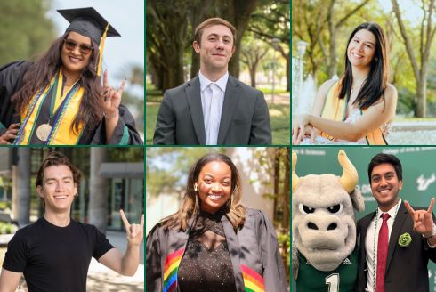 Collage of recent USF graduates