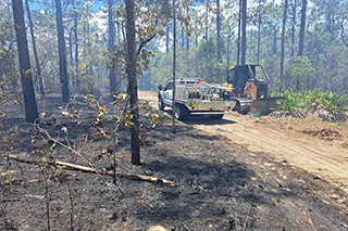 truck and equipment at burn