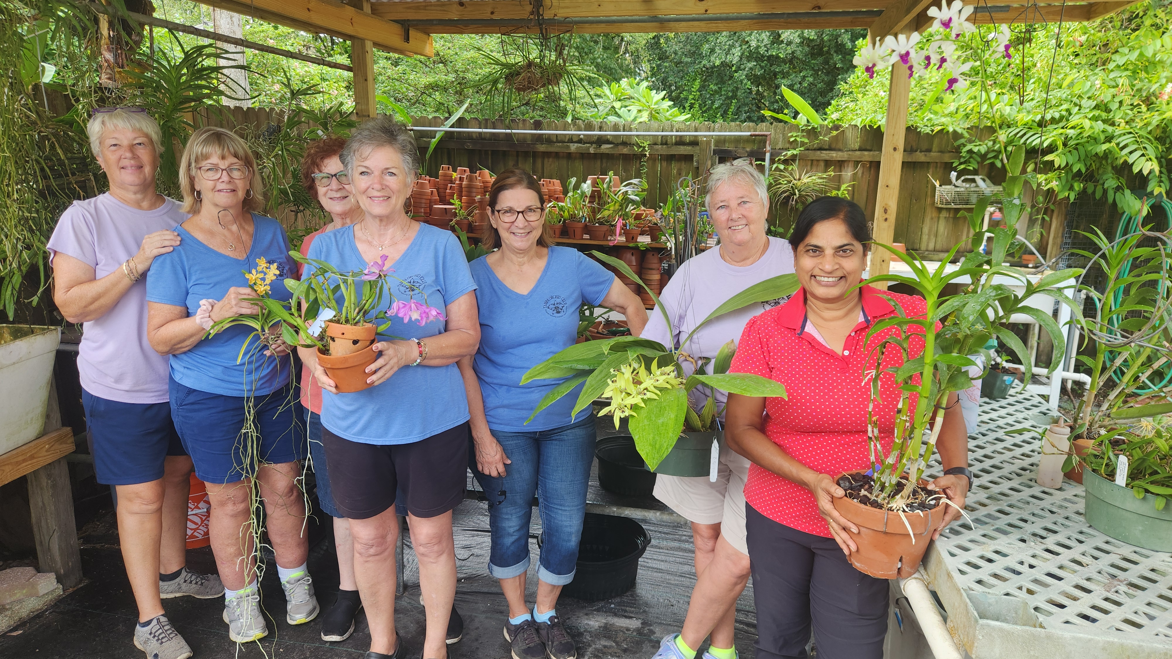 Group photo of some members of the Tampa Orchid Club