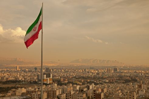 Iran flag raised over city