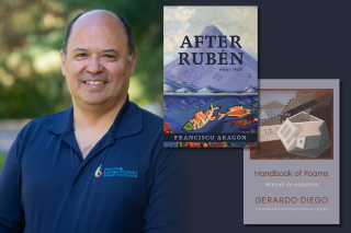 Francisco Aragon headshot and book cover images