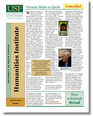 Newsletter Fall 2007 Cover