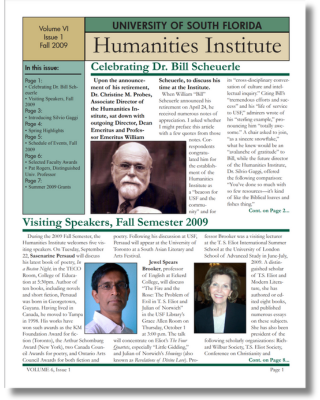 Newsletter Fall 2009 Cover