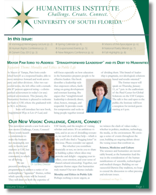 Newsletter Spring 2012 Cover