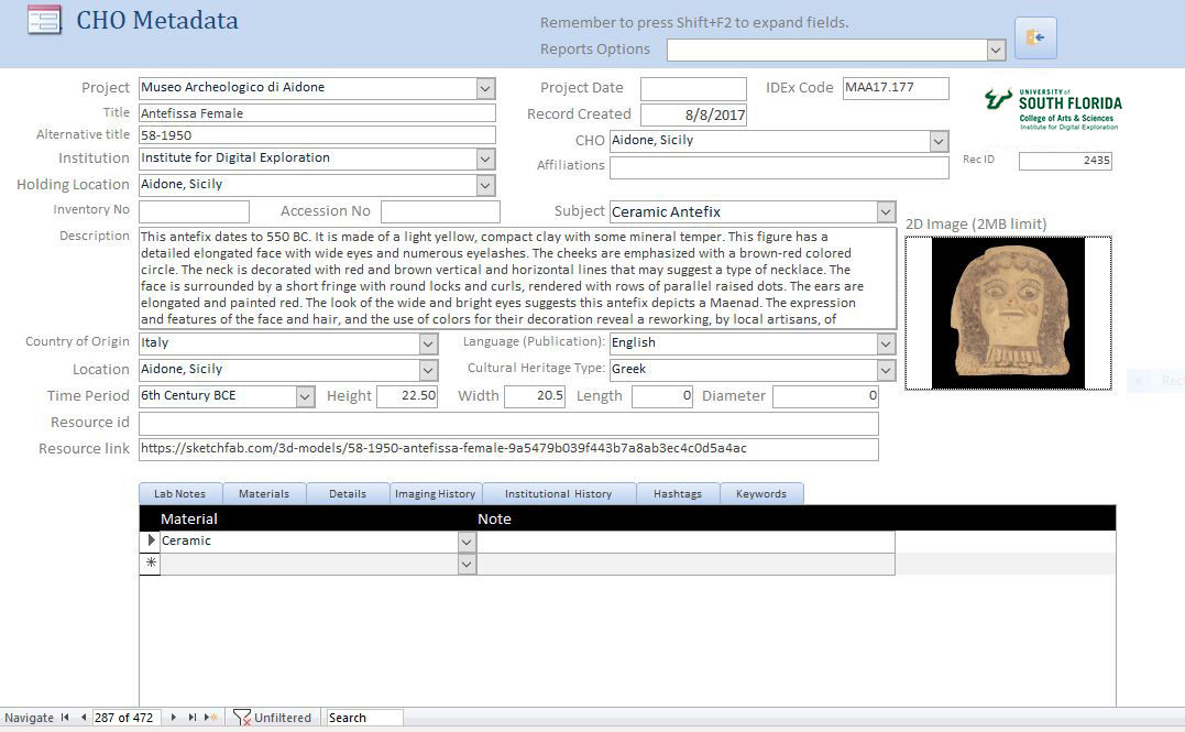 database screenshot