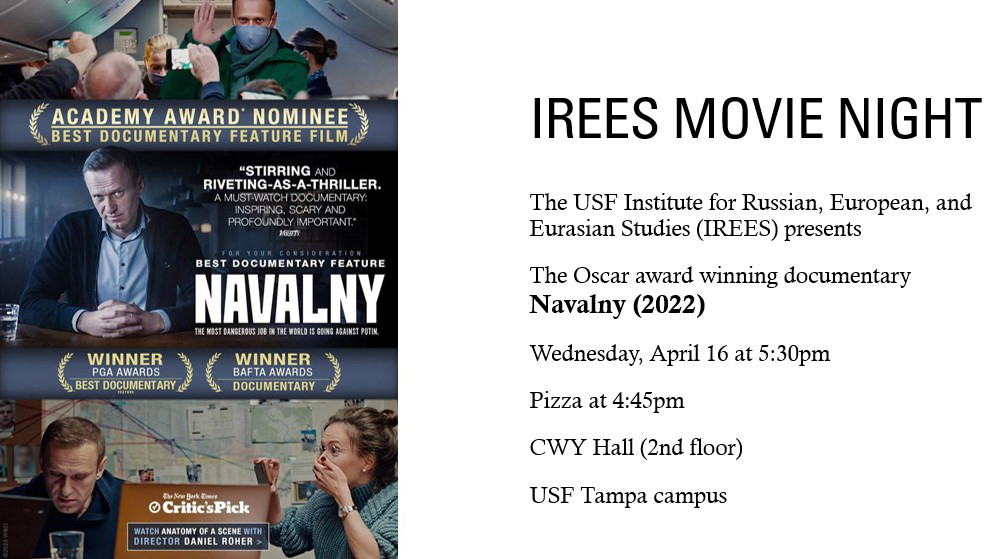Navalny movie posted - IREES Movie Night flyer