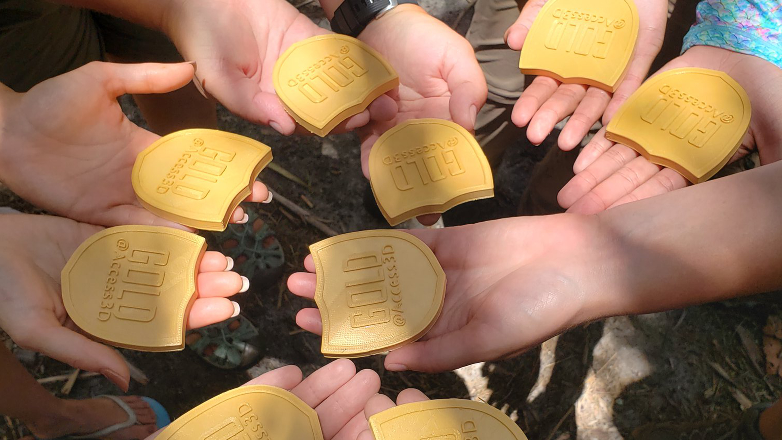 Students with gold badges