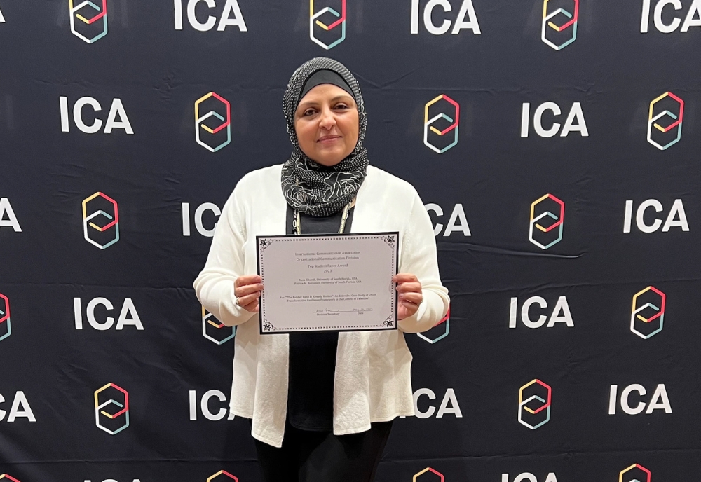 Communication doctoral student Rana Elhendi earned the Top Student Award from the International Communication Association’s Organizational Communication division. (Photo courtesy of Rana Elhendi)
