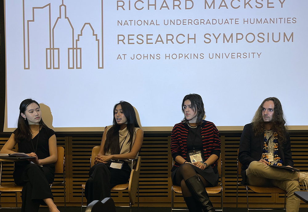 Students present in panels alongside others with intersecting topics. (Photo courtesy of Anna Alieva)