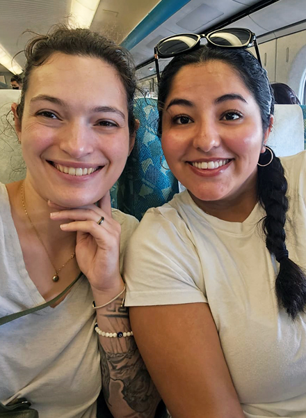 From left - Alexandra and Jazmine traveling to Taiwan. Photo courtesy of Jazmine Virzi.