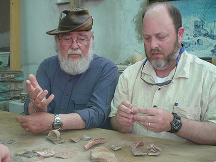 Strange’s collection consisted of ceramic and glass artifacts from decontextualized deposits and terrestrial surveys. (Photo courtesy of Joanna Strange)
