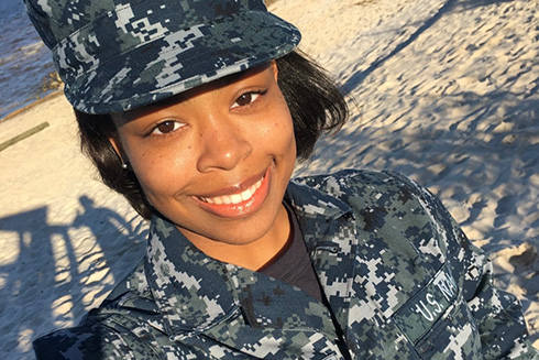 Camrie Hingle is grateful for the support she’s received through the first-gen community and the Veterans Success Center at USF.