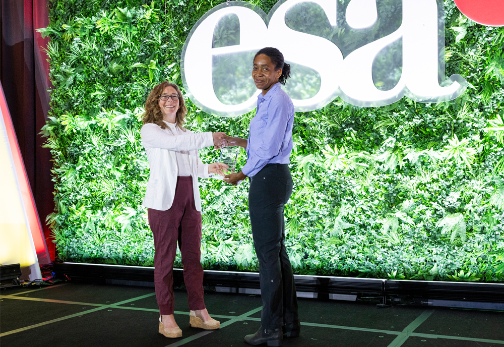 Luanna Prevost, PhD, (right) is the recipient of the Ecological Society of America’s Eugene P. Odum Award for Excellence in Ecology Education. (Photo courtesy of Luanna Prevost)