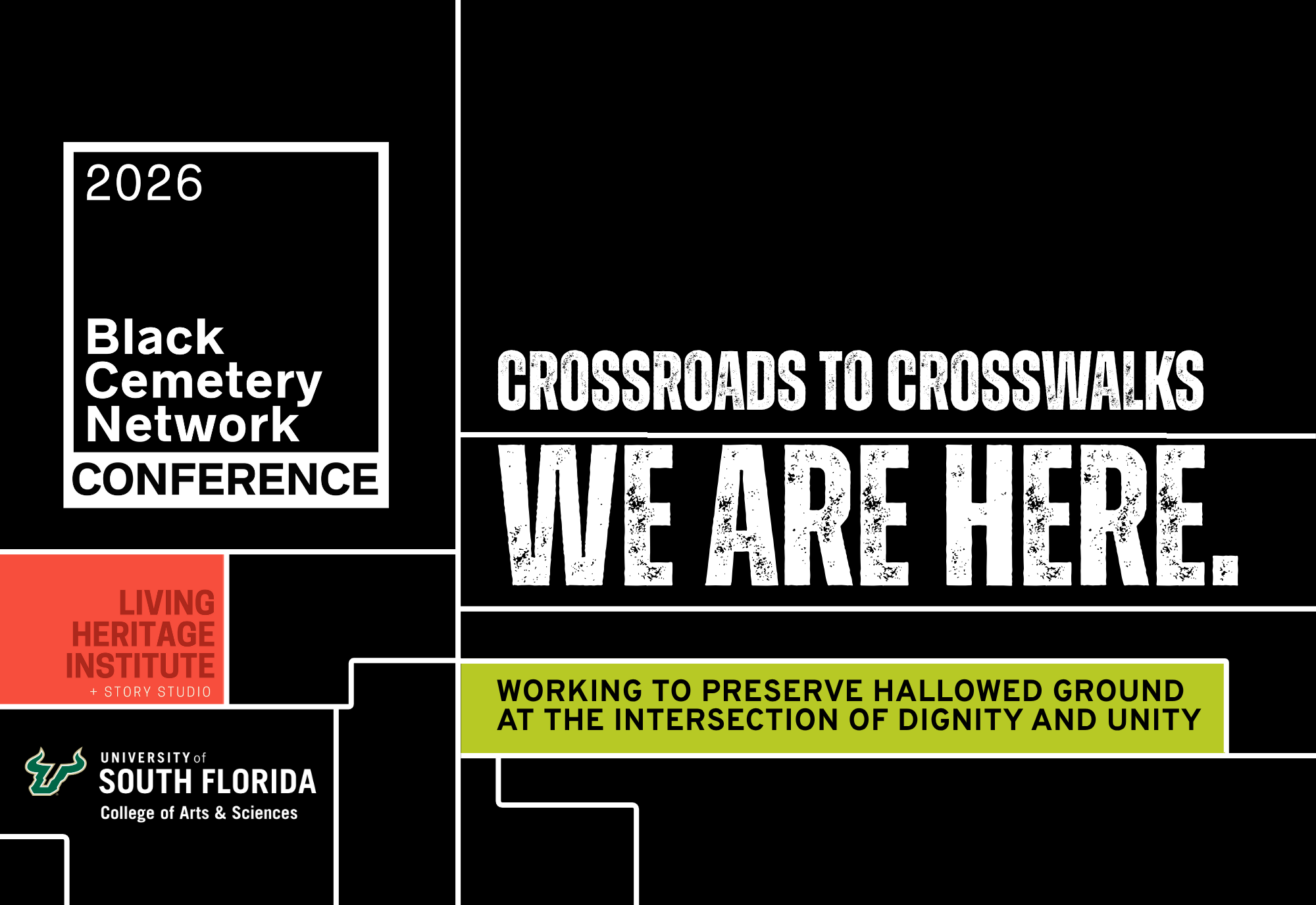 Crossroads to Crosswalks We Are Here banner