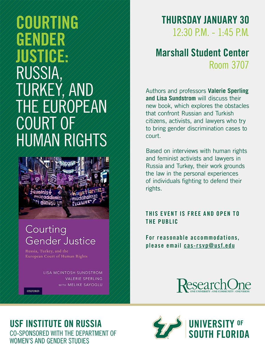 Courting Gender Justice event flyer