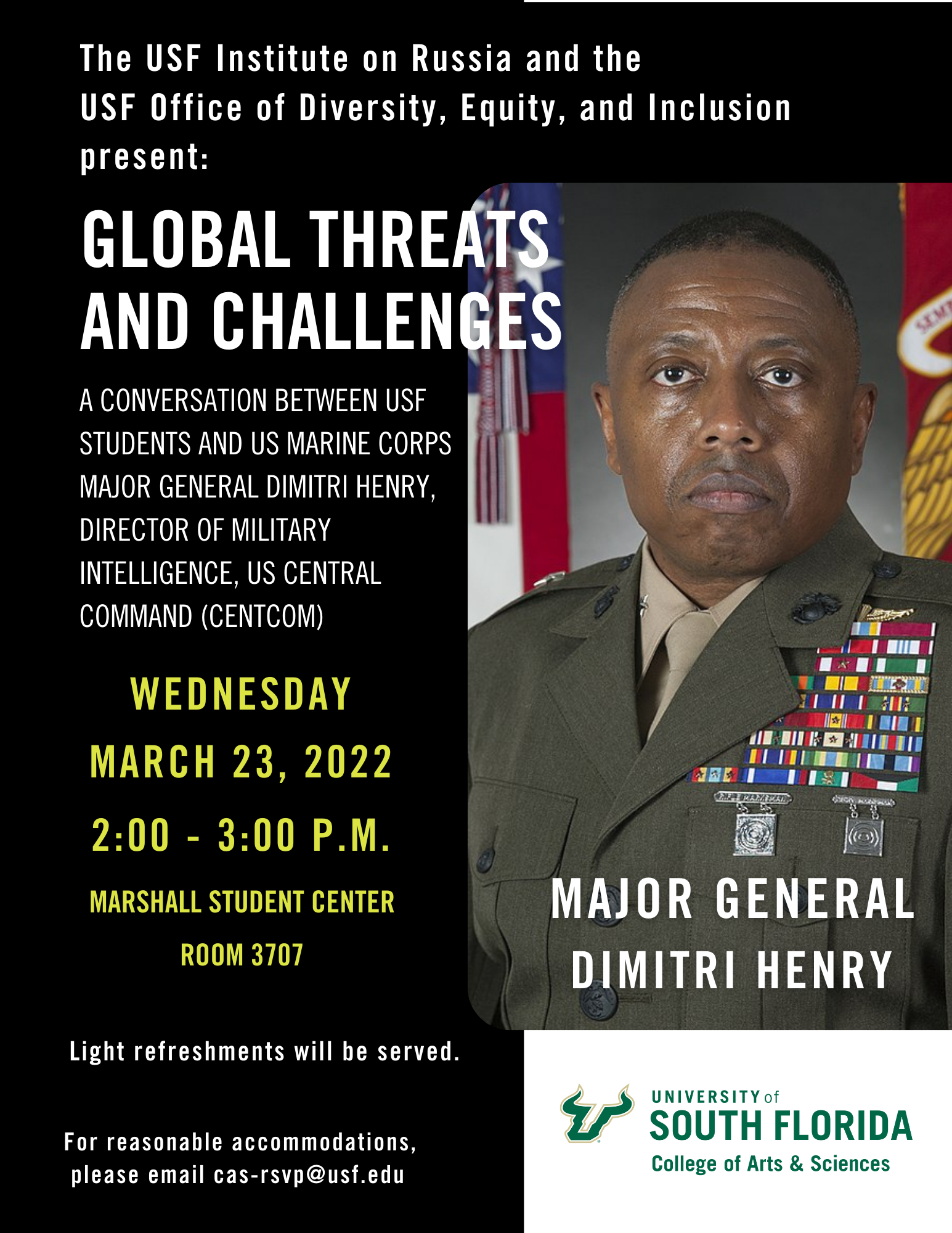 Global Threats and Challenges event flyer