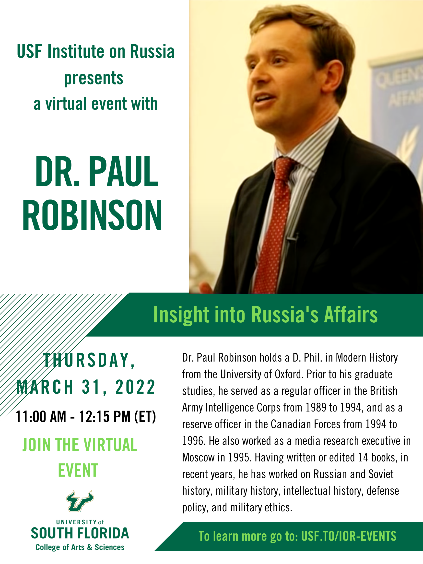 Paul Robinson event flyer